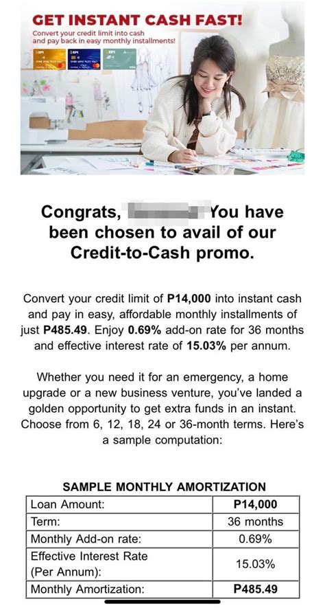 Bpi credit to cash : r/PHCreditCards .
